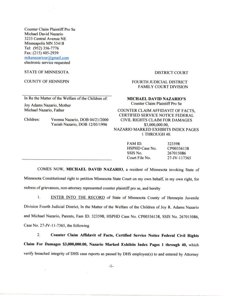 roxanne grinage legal assistant to michael nazario minnesota pro se p shelter verification form mn