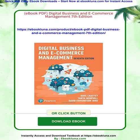 Ebook Pdf Digital Business And E Commerce Management 7th Edition Pdf