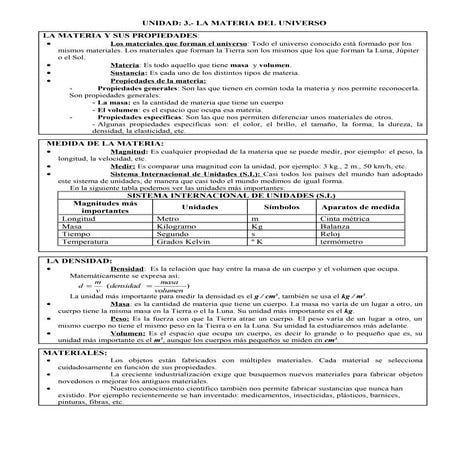 UNIT 03.- THE MATTER OF THE UNIVERSE (Worksheet)