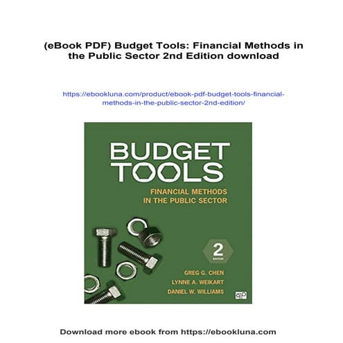 (eBook PDF) Budget Tools: Financial Methods in the Public Sector 2nd ...