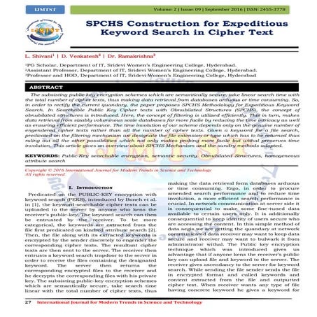 SPCHS Construction for Expeditious Keyword Search in Cipher Text