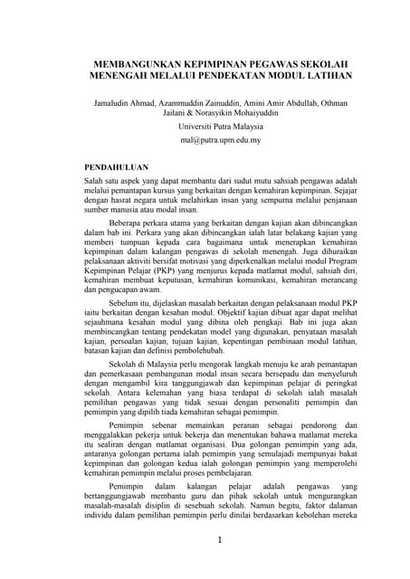 Laporan Aktiviti Pengawas Sekolah