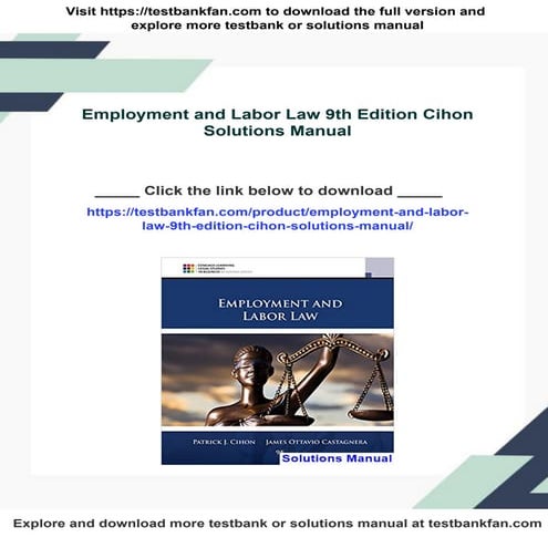 Employment and Labor Law 9th Edition Cihon Solutions Manual