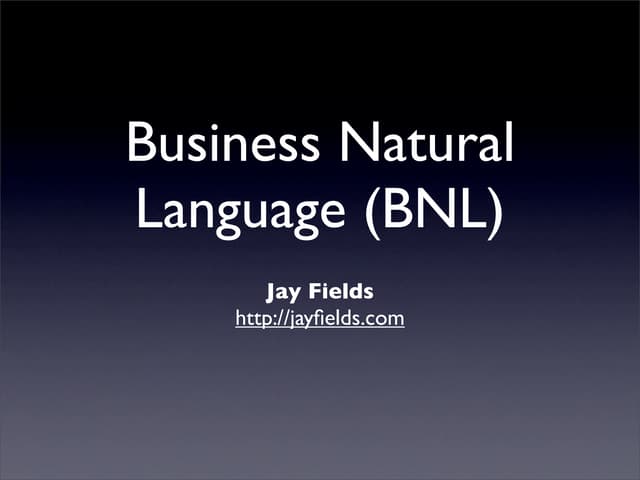 Business Natural Languages Development In Ruby