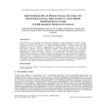 AdversLLM: A Practical Guide To Governance, Maturity and Risk Assessment For ...