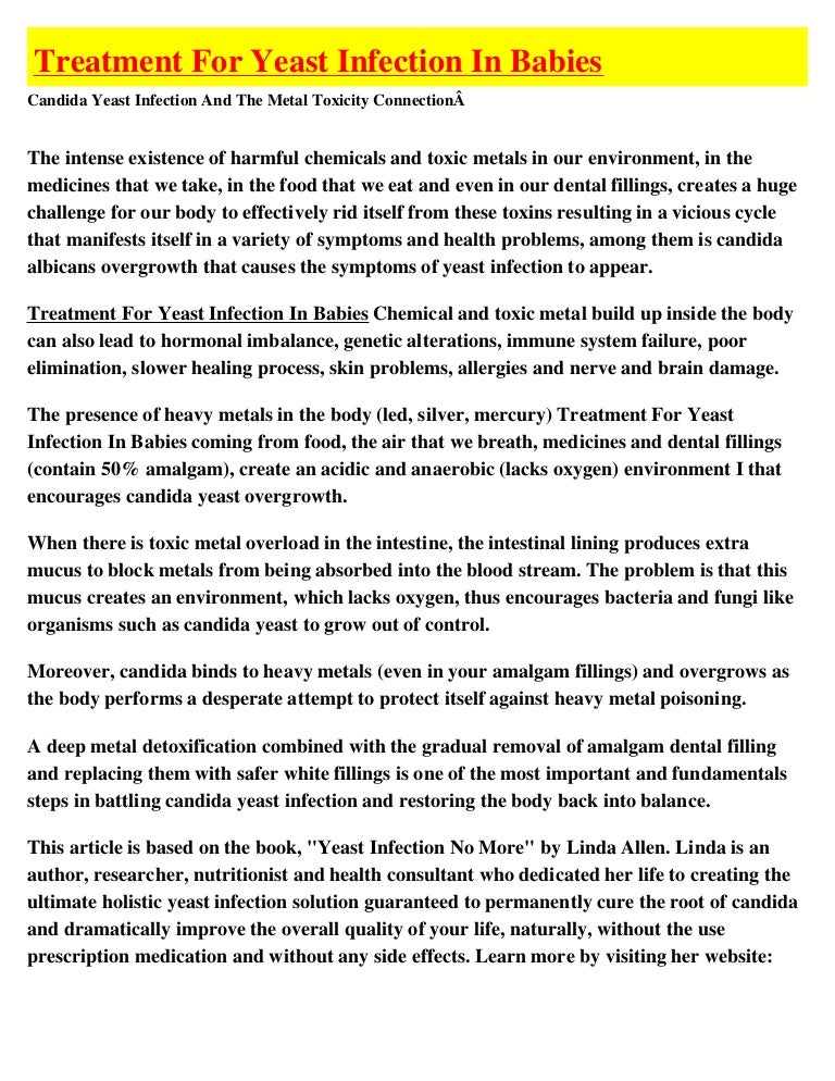 Treatment For Yeast Infection In Babies