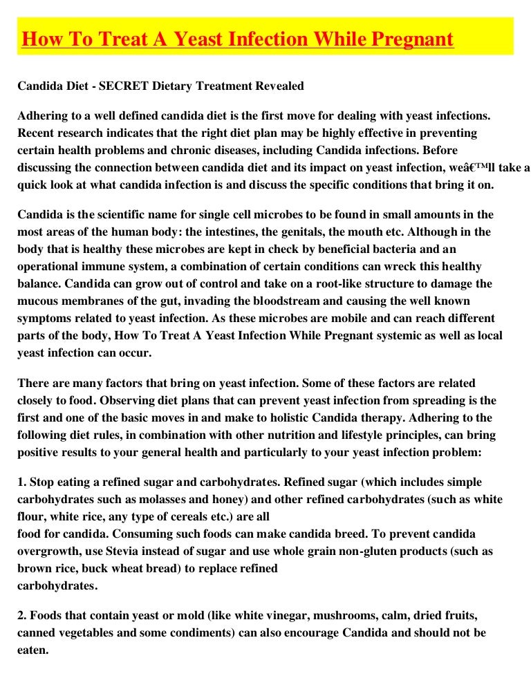 How To Treat A Yeast Infection While Pregnant