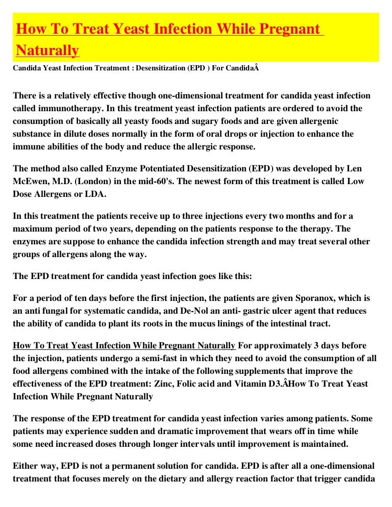 How To Treat Yeast Infection While Pregnant Naturally