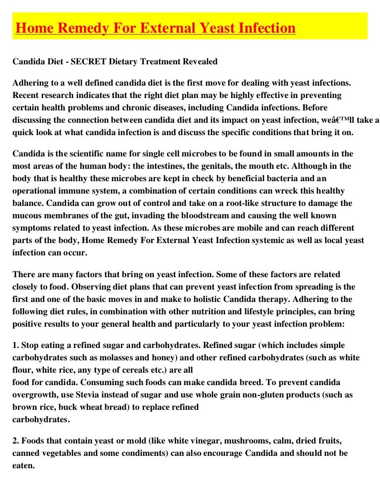 Home Remedy For External Yeast Infection