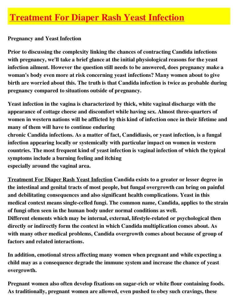 Treatment For Diaper Rash Yeast Infection