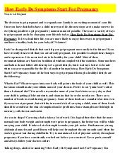 =@= How Early Do Symptoms Start For...