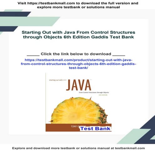 Starting Out with Java From Control Structures through Objects 6th ...