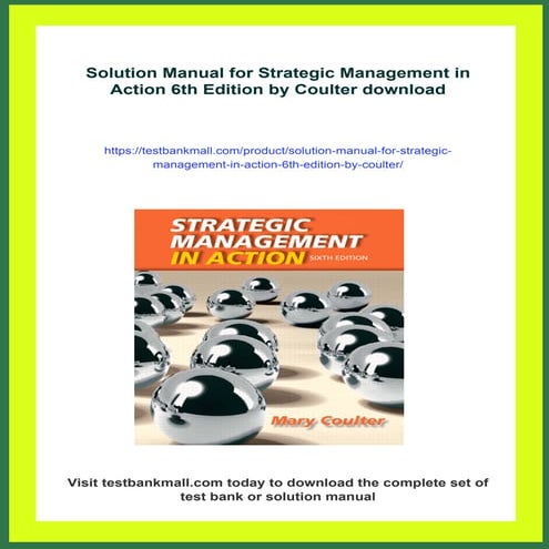 Solution Manual for Strategic Management in Action 6th Edition by Coulter