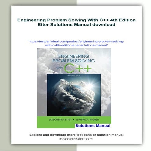 Engineering Problem Solving With C++ 4th Edition Etter Solutions Manual ...