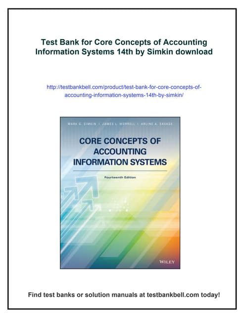 Test Bank for Core Concepts of Accounting Information Systems 14th by Simkin
