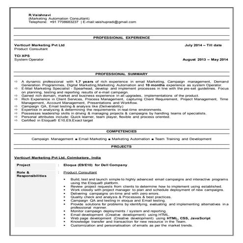 Marketing Automation Consultant-Vaishnavi.R