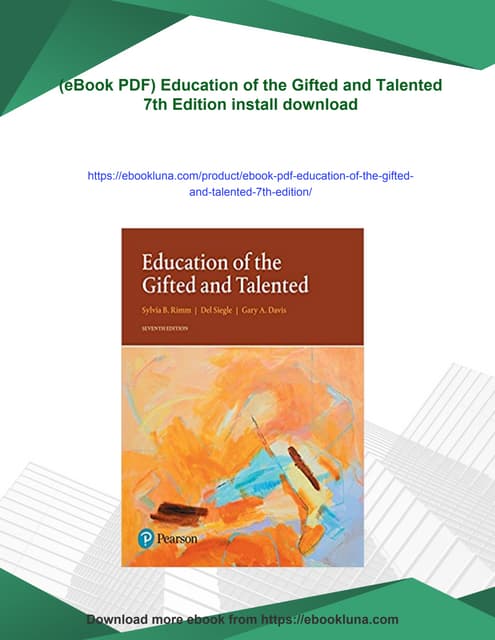 (eBook PDF) Education of the Gifted and Talented 7th Edition | PDF