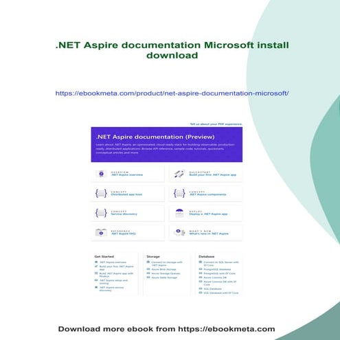 Download full ebook of .NET Aspire documentation Microsoft instant download pdf