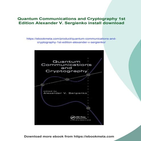 Quantum Communications and Cryptography 1st Edition Alexander V. Sergienko