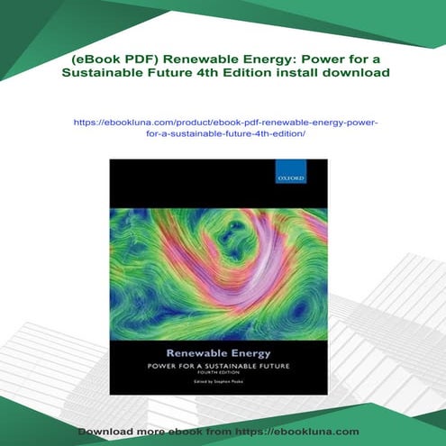 (eBook PDF) Renewable Energy: Power for a Sustainable Future 4th ...