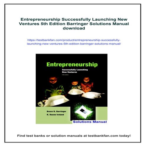 Entrepreneurship Successfully Launching New Ventures 5th Edition Barringer So...
