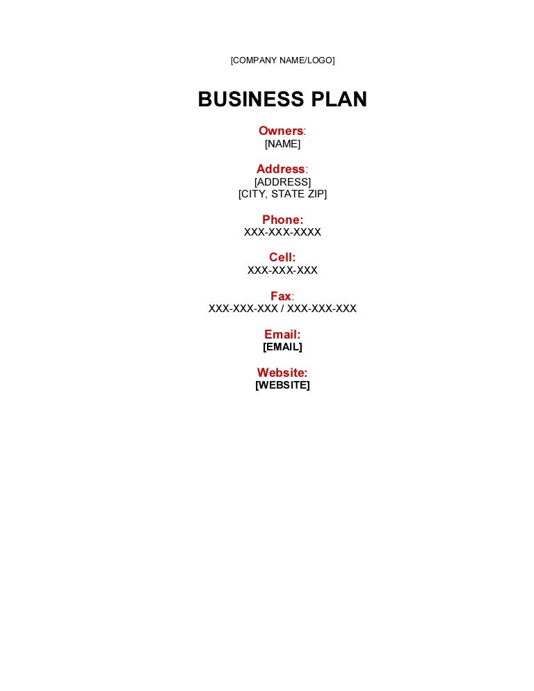 business plan of properties