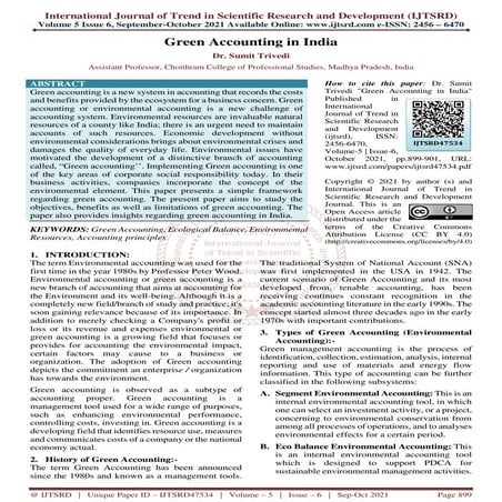 Green Accounting in India