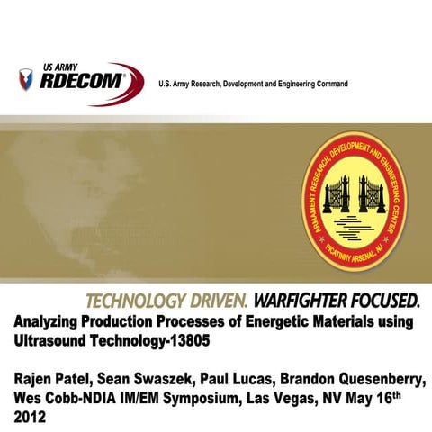 Analyzing Production Processes of Energetic Materials using Ultrasound Techno...
