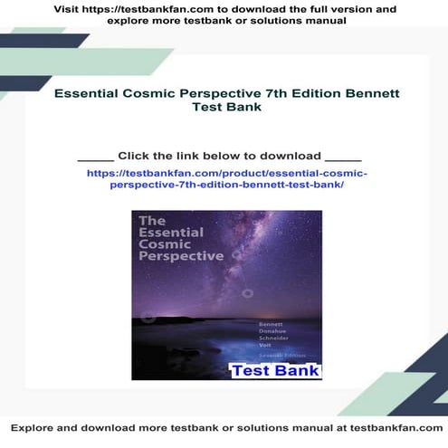 Essential Cosmic Perspective 7th Edition Bennett Test Bank