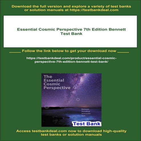 Essential Cosmic Perspective 7th Edition Bennett Test Bank