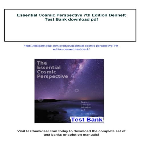 Essential Cosmic Perspective 7th Edition Bennett Test Bank
