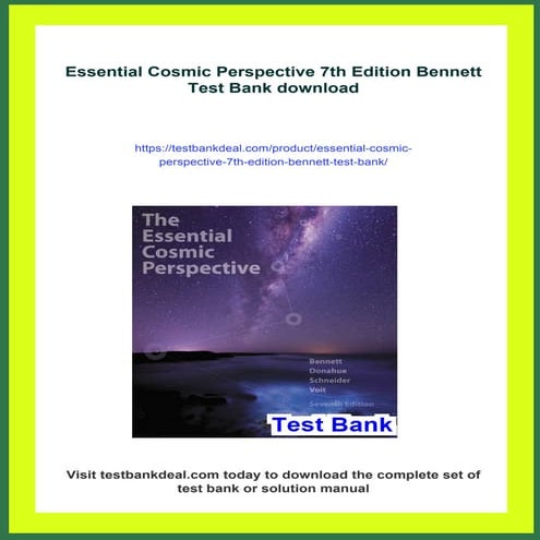 Essential Cosmic Perspective 7th Edition Bennett Test Bank