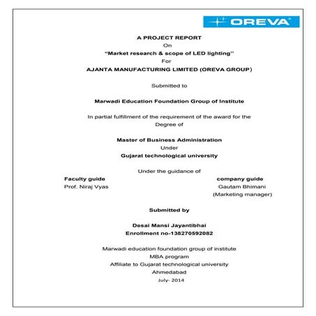 ajanta oreva project report 