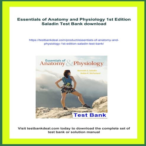 Essentials of Anatomy and Physiology 1st Edition Saladin Test Bank | PDF