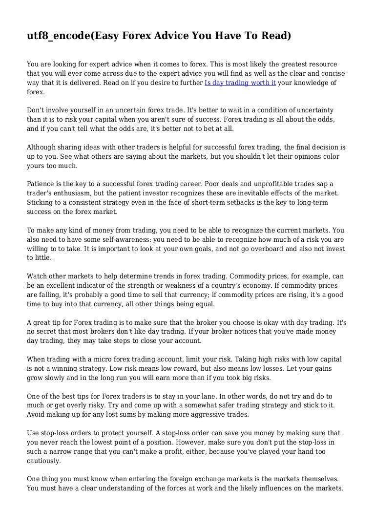 Easy Forex Advice You Have To Read - 