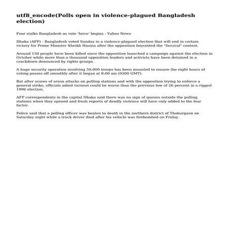 Polls open in violence-plagued Bangladesh election