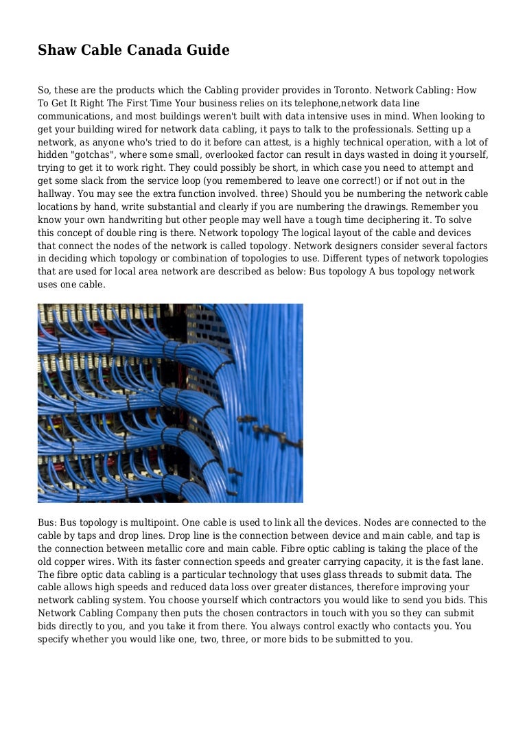 Shaw Cable Canada Guide