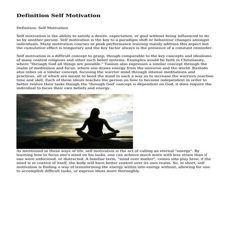 Definition Self Motivation