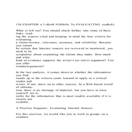 138 CHAPTER ó I rRoM FrNDrNc To EVALUATTNG souRcEsWhat is 