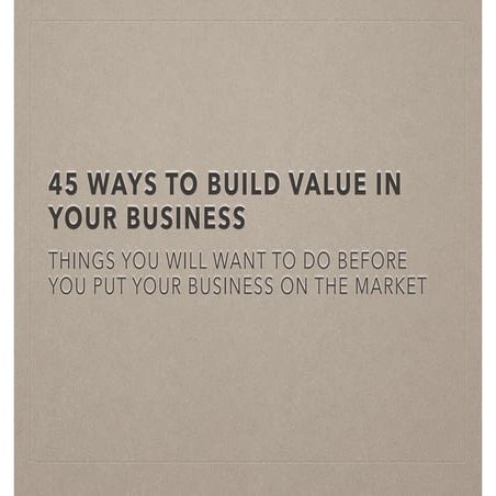 45 things to do before you put your business on the market