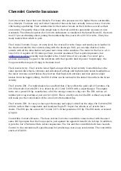 Chevrolet Corvette Insurance