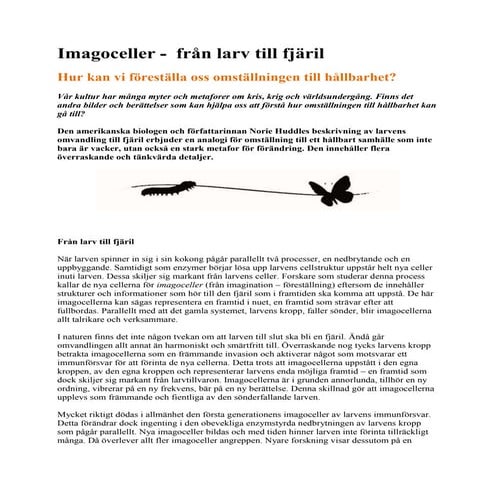 Imagoceller - Hur kan vi föreställa oss omställningen till hållbarhet?