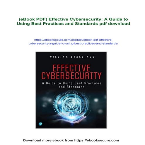(eBook PDF) Effective Cybersecurity: A Guide to Using Best Practices and Stan...