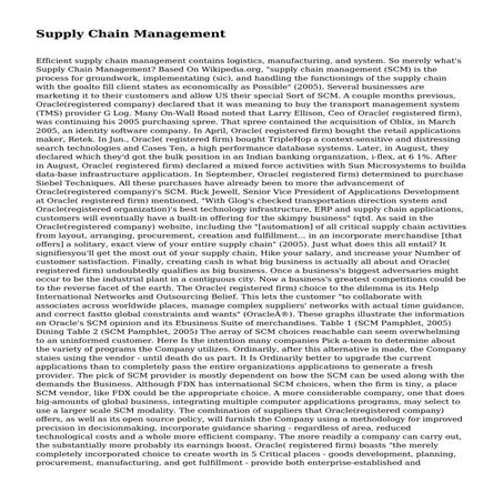 Supply Chain Management