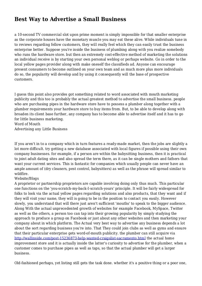 Best Way to Advertise a Small Business