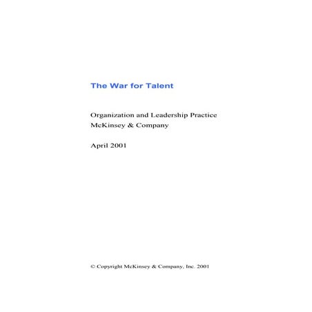 The War for Talent McKinsey