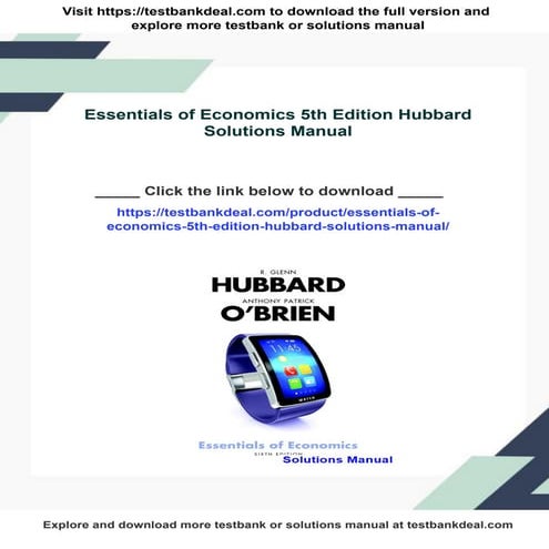 Essentials of Economics 5th Edition Hubbard Solutions Manual