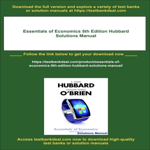 Essentials of Economics 5th Edition Hubbard Solutions Manual