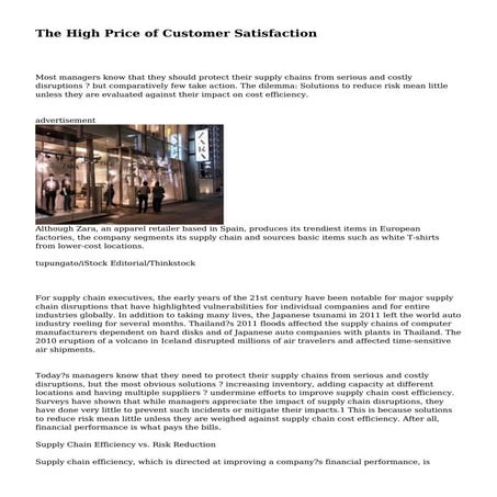 The High Price of Customer Satisfaction