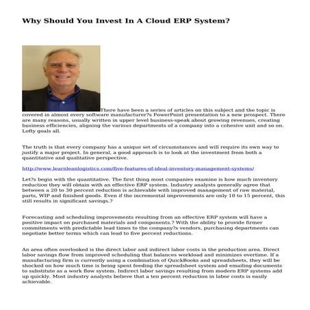 Why Should You Invest In A Cloud ERP System?